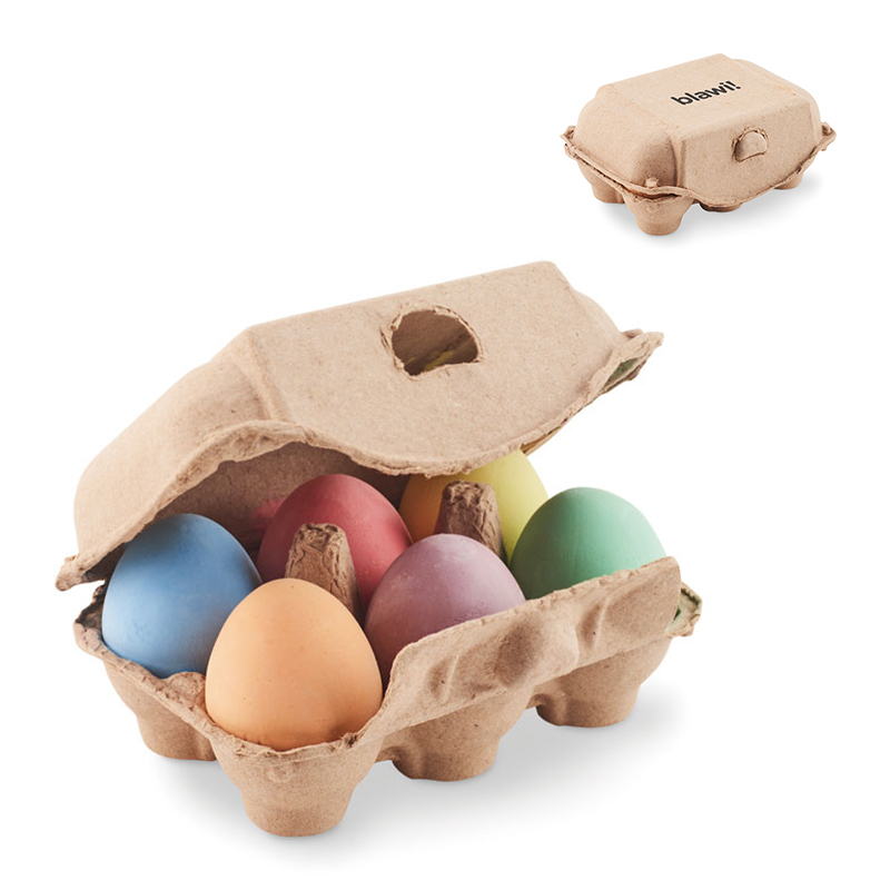 Box with 6 chalk eggs